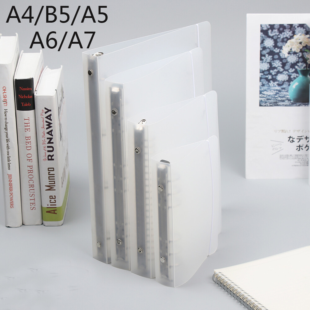 1Pc Ring Binder Matte Transparent A4/B5/A5/A6/A7 Loose-Leaf Notebook Case Ring Binder Notebook Shell File Folder Office School Supplies
