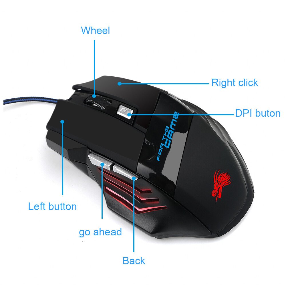 Kebidumei USB Wired Mouse 2400 DPI LED Colorful Computer Gaming Mouse Professional