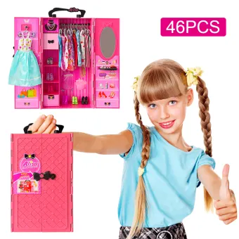 wardrobe for barbie doll clothes