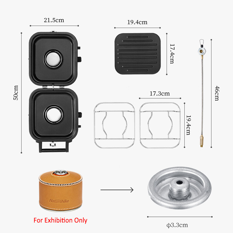 Naturehike Glamping Double Flame Folding Gas Stove Electronic Ignition  2300W Power with Non-stick Frying Pan Portable 2.5kg Camping Furnace  Cooking Picnic NH22RJ003 | Lazada Singapore