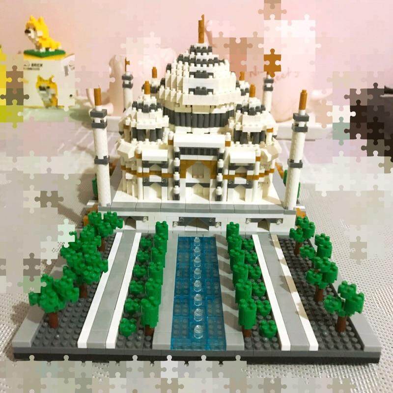 YZ World Architecture Taj Mahal Palace Diamond Mini DIY Building Nano Blocks Toy