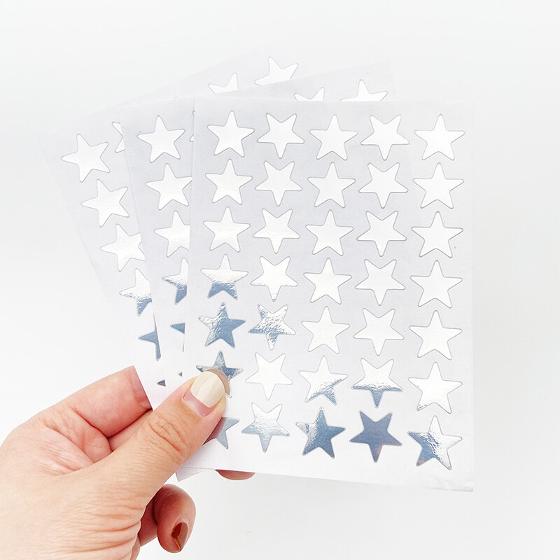 Reward Sticker Flash Sticker Envelope Award Self-adhesive Adhesive PVC Sticker Five-pointed Star Sticker