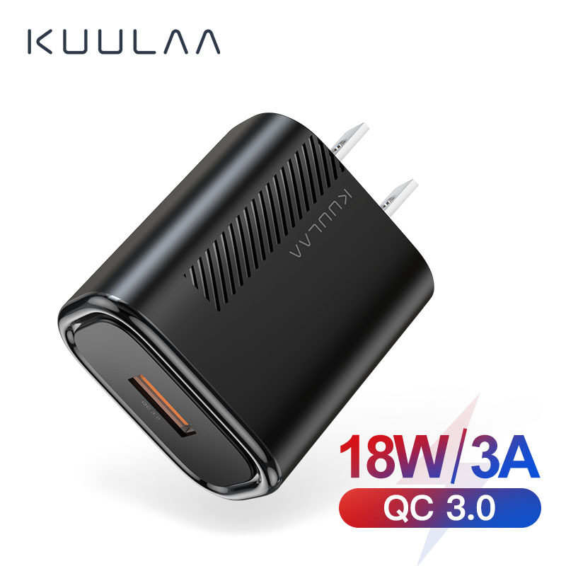 Giá Sạc Nhanh KUULAA 3.0 QC 18W USB Mỹ Sạc Cho Xiaomi Redmi Note 8 7 QC3.0 Sạc Nhanh USB Tường Sạc Điện Thoại Cho Samsung S10