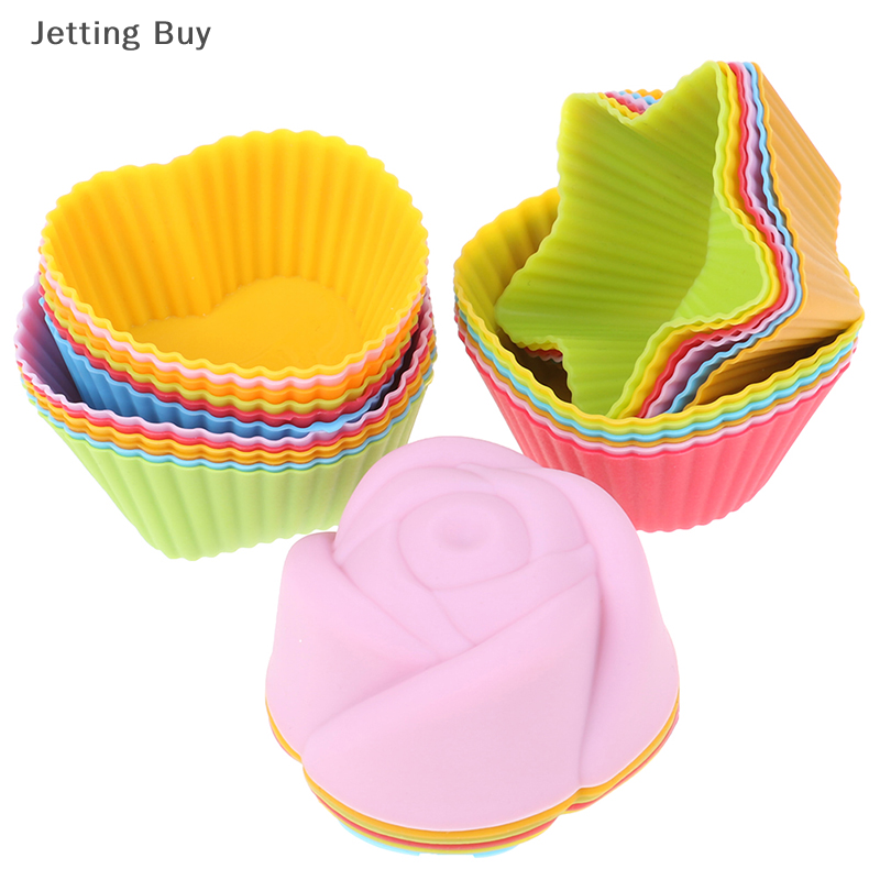 【Jettingbuy】 Flash Sale 6PCS Silicone Cake Cupcake Cup Cake Tool Bakeware Baking Silicone Mold Cupcake