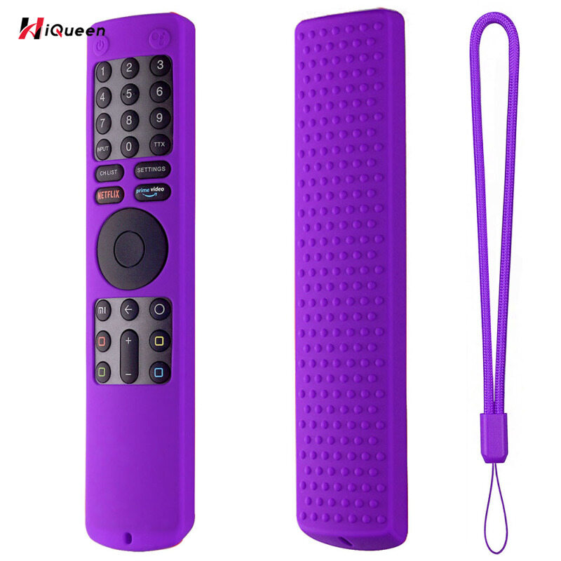 Hiqueen Silicone Remote Control Case With Lanyard Shockproof Protector Cover Compatible For Xiaomi Xmrm-010 Tv Remote Control
