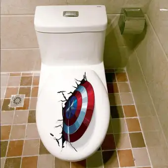 3d Vivid Captain America Shield Through Decorative Wall Stickers
