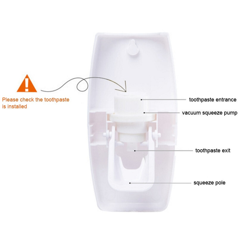 Automatic Toothpaste Dispenser Toothbrush Holder Set Dustproof Sticky Suction Bathroom Wall Mounted Toothpaste Squeezer