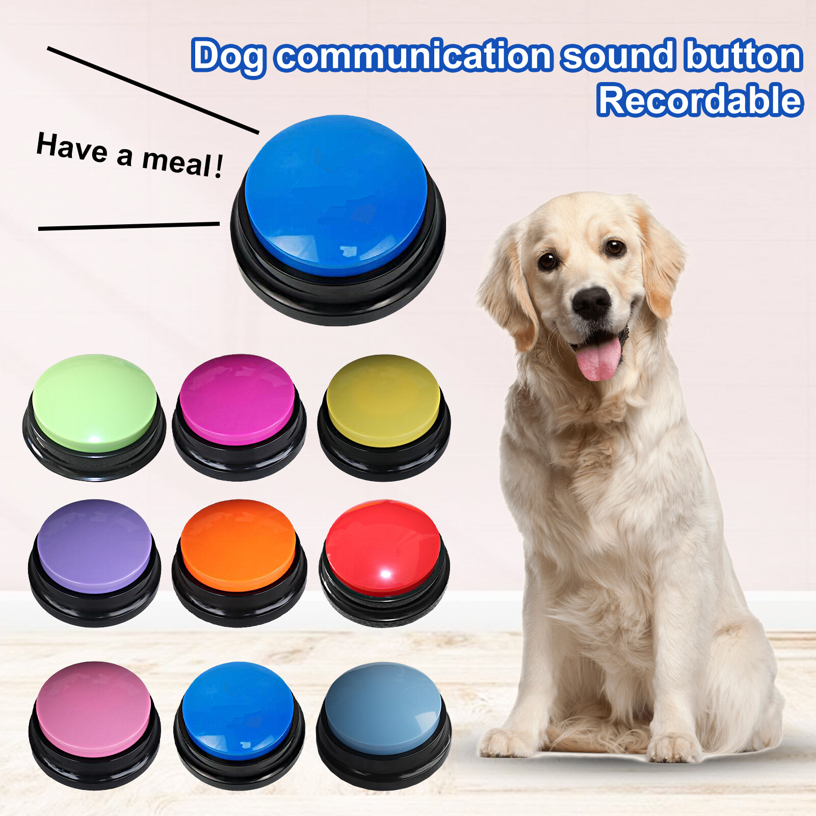 Bite Resistant Relieve Boredom Sound Button Entertain Interactions Pet Dog Recordable Talking Button Pet Supplies Pet Training Buzzer
