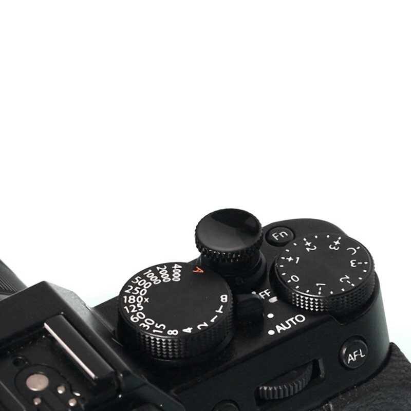 2Pcs Camera Shutter Release Button Metal for Fujifilm Xt30 Xt20 Xt10 Xt3 Xt2 Xpro2 X100F x - Black & Silver