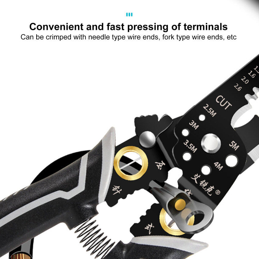 Wire Stripper Iron Copper Wire Cutter Cable Cutter Wire Crimping Pliers Clamper Splitting Winding Electrician Tool