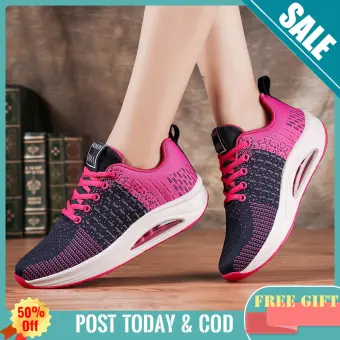 mesh cushioned running casual platform shoes