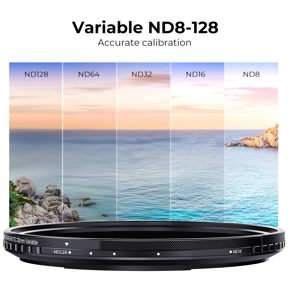 K&F Concept Magnetic ND8-ND128(3-7 Stop) Fader ND Filter Lens Neutral Density Variable Multiple Layer Coated 49mm 52mm 58mm 62mm 67mm 77mm 82mm for Camera Lens