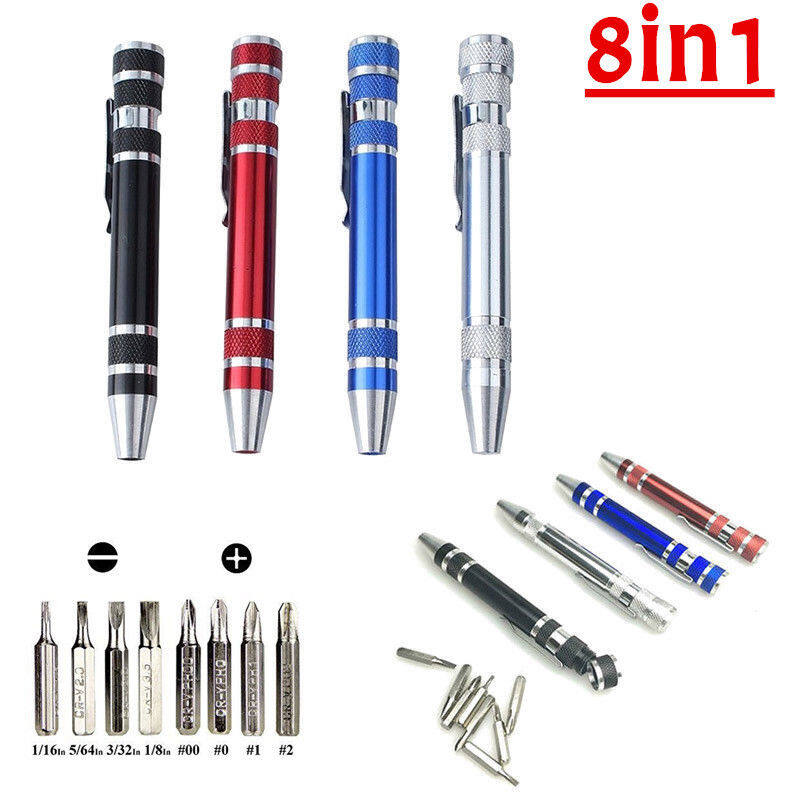YESPERY 8In1 Portable Precision Slotted Bits Repair Screwdriver Pen Hand Tool Set useful