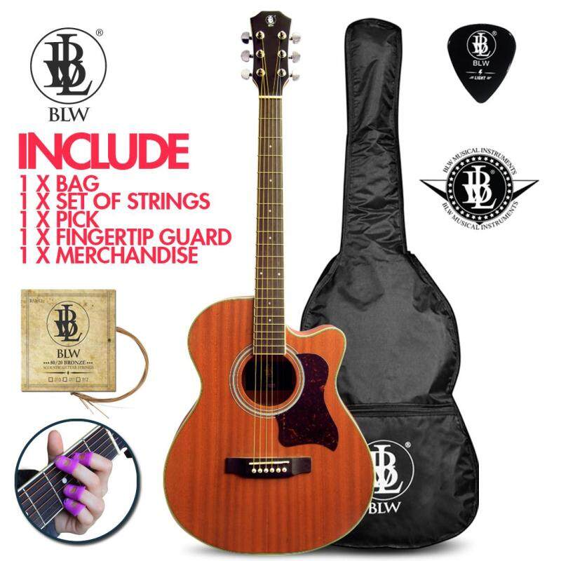 BLW Mahogany Top Rosewood Fingerboard 40 Inch Standard Orchestra Acoustic Guitar for Comes with Bag, Pick and Merchandise Sticker (Natural) Malaysia