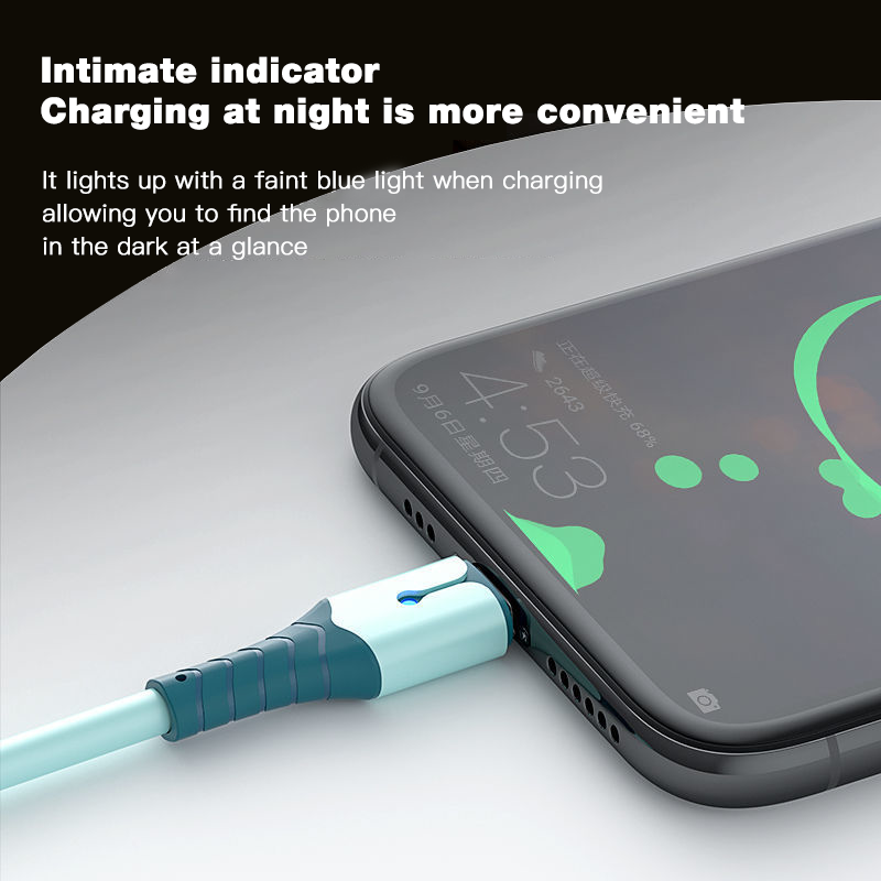 TOPZERO Cáp USB Sạc Nhanh Cáp Usb C Silicon Lỏng Nhẹ Thở Cáp Sạc Nhanh Micro USB Để Chiếu Sáng iPhone 12 Pro Max Samsung S20 Huawei P40 P30 OPPO Vivo Xiaomi