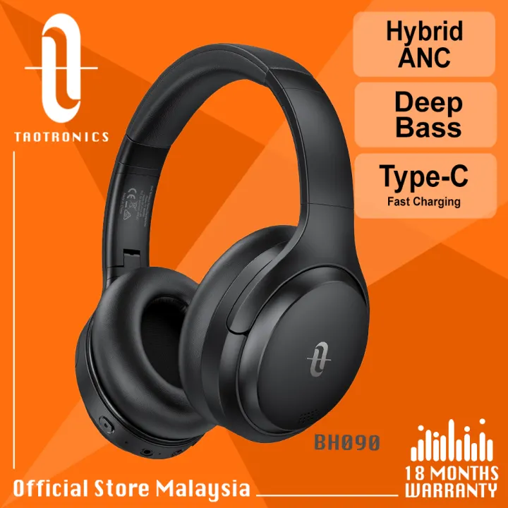soundsurge 90 hybrid anc headphones with 35h playtime