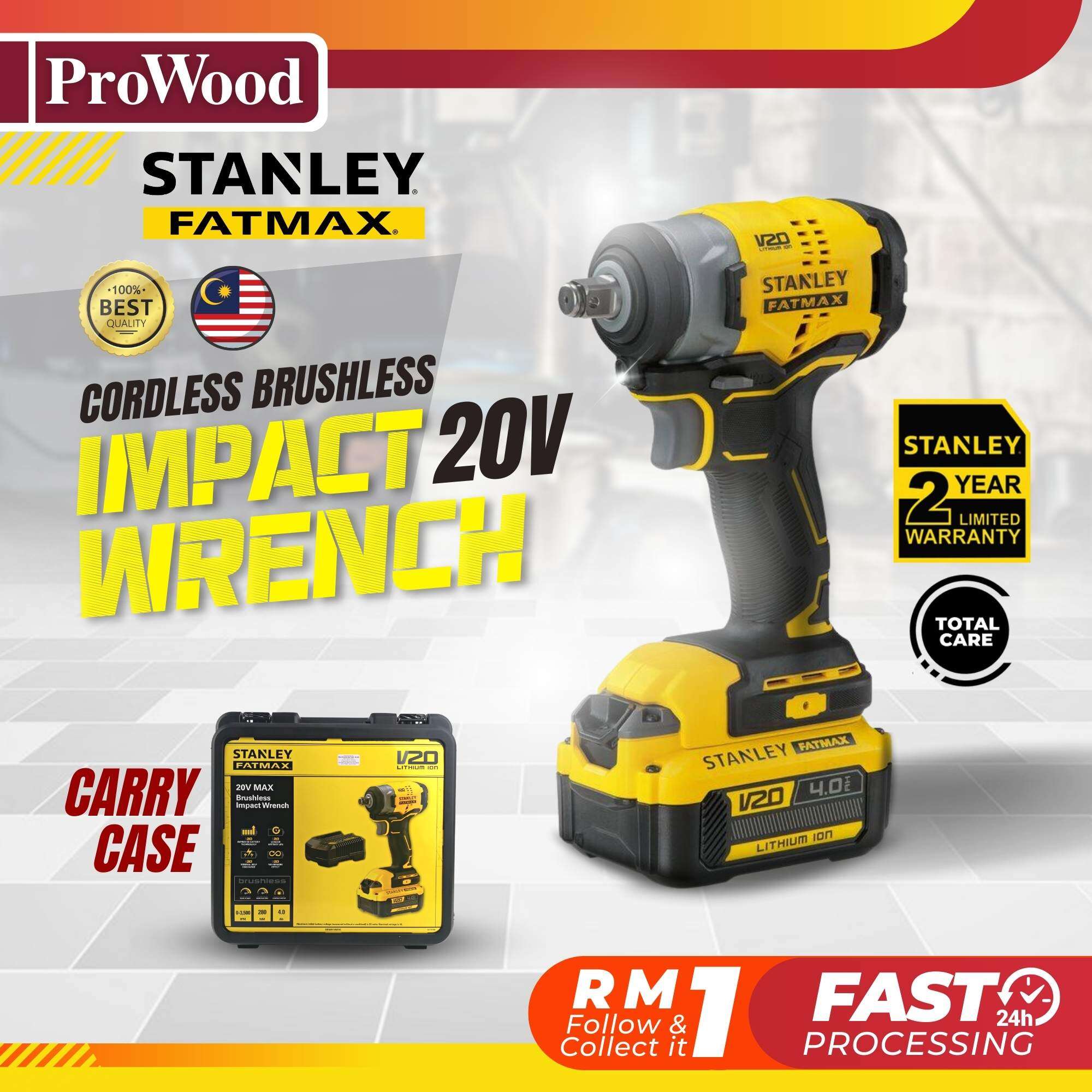 STANLEY Fatmax Cordless Drill Impact Wrench Brushless Motor 4.0Ah 20V