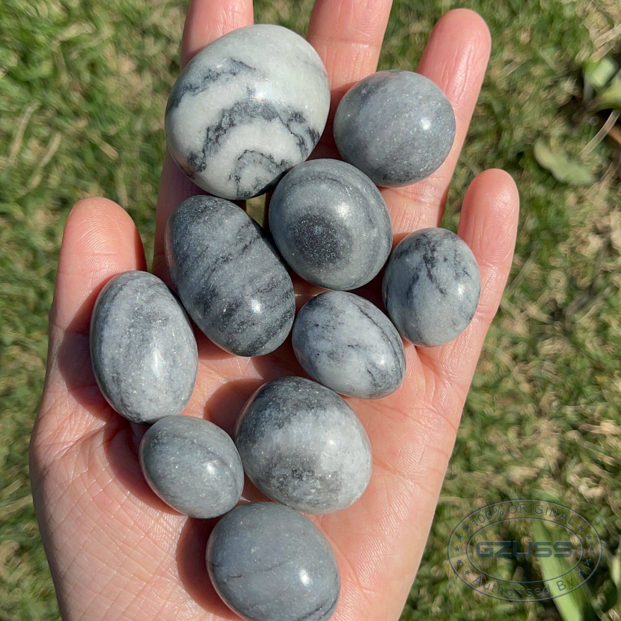 Natural Black Web Jasper Black Vein Jasper Tumbled Stone Spider Web Jasper