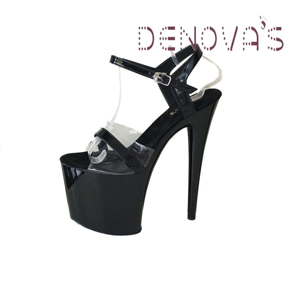 Denova 'S Women 'S Patent Very High Heel Pole Dancing Plus Size สายรัด