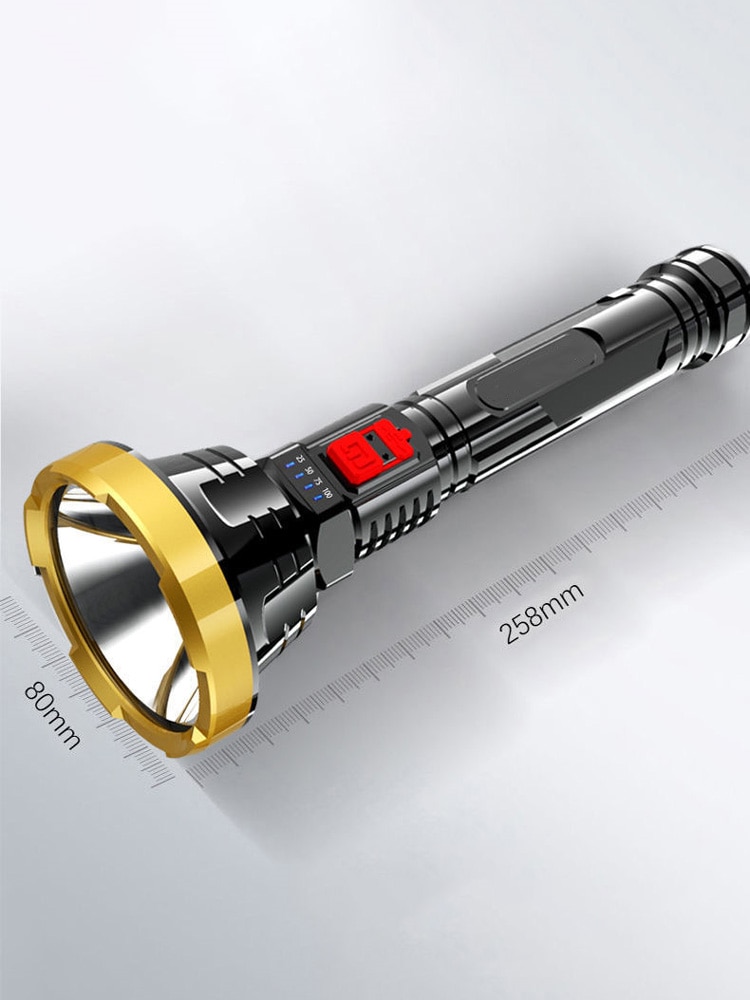 Ngọn Đuốc Đèn pin 100000 lumens rechargable Đèn pin Led không thấm nước ban đầu đèn pin mạnh mẽ đèn rọi tầm xa đèn pin cầm tay không thấm nước 1000m tìm kiếm Đèn pin chịu lực cao đèn pin cắm trại cầm tay nhẹ có thể sạc qua USB