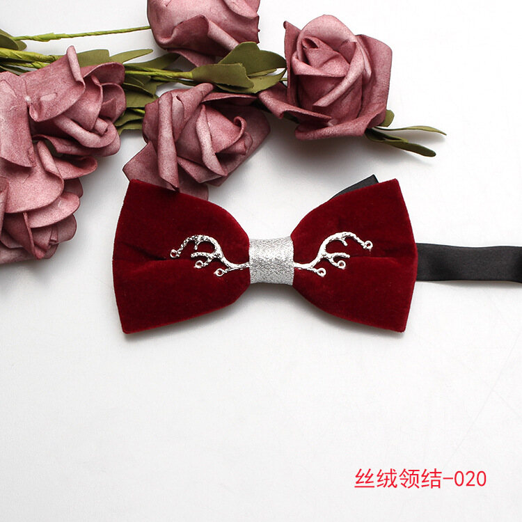 Men's Trendy Fashion Velvet Inlaid Bow Tie