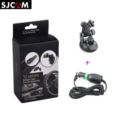 Suction Cup Bracket With Sports Camera Car Charger For GOPRO SJCAM EKEN YICAM THIEYE Action Cam Cameras