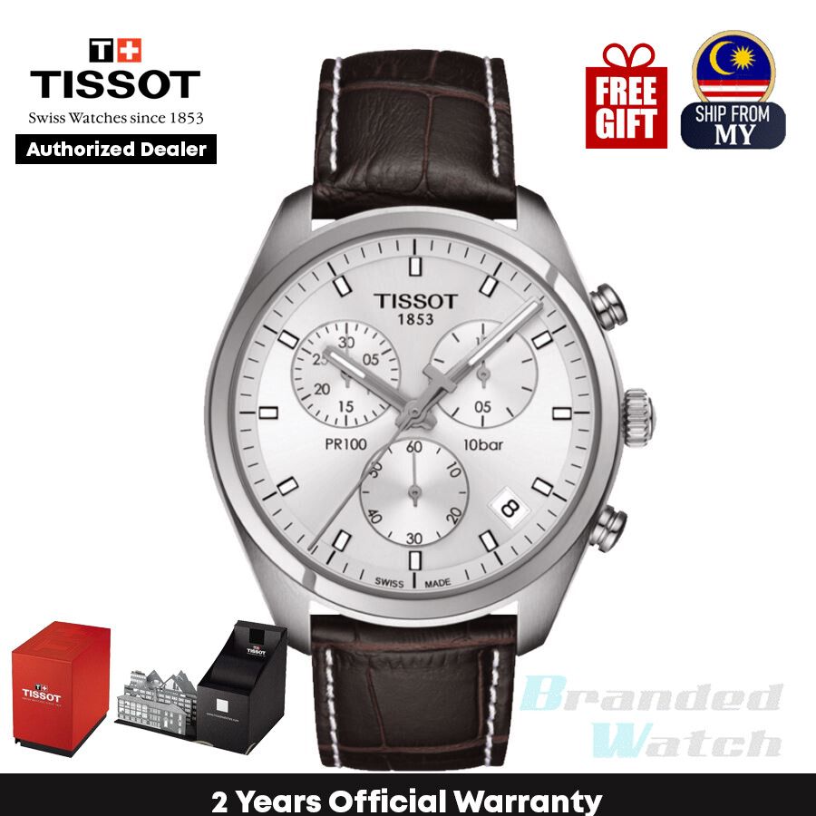 [Official Warranty] Tissot T101.417.16.031.00 Men's PR 100 Chronograph  Leather Strap Watch (Silver) T1014171603100 (watch for men / jam tangan  lelaki / tissot watch for men / tissot watch / men watch) | Lazada