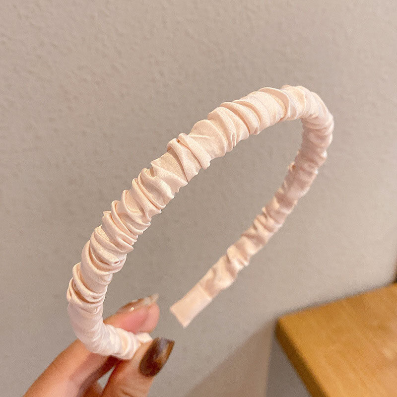 Korean Style Satin Folds Women Headband Solid Color Girls Hair Bands Simple Head Bands For Lady Hair Accessories