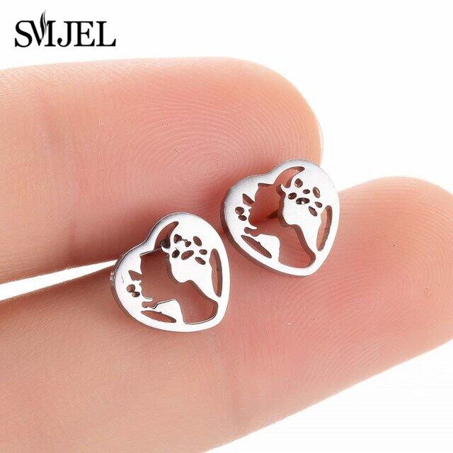 Smjel น่ารักสตัดสเตนเลสสตีล Earrings สำหรับผู้หญิง Tail เครื่องประดับต่างหูเรขาคณิต Mermaid แฟชั่นแม่วันเกิด