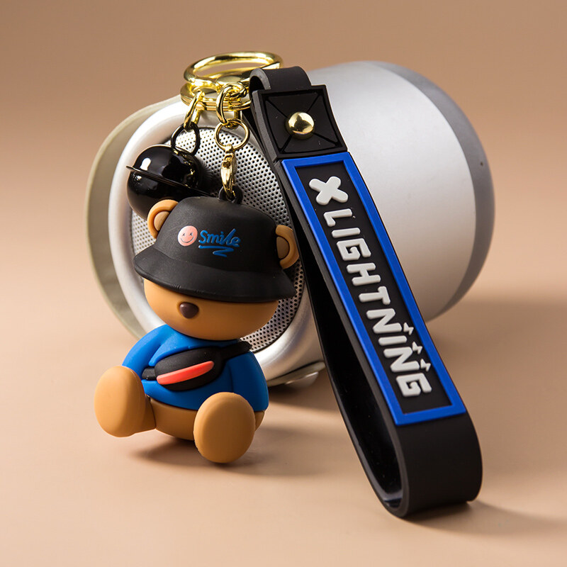 Sleeping bear cartoon keychain pendant