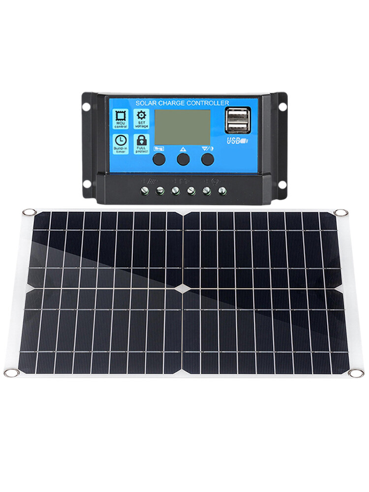 Bộ Tấm Pin Năng Lượng Mặt Trời 200W Bộ Điều Khiển Sạc Năng Lượng Mặt Trời 12V Với 100A Bộ Điều Khiển Tấm Pin Năng Lượng Mặt Trời Đầu Ra USB Kép 5V Cho Thuyền Caravan