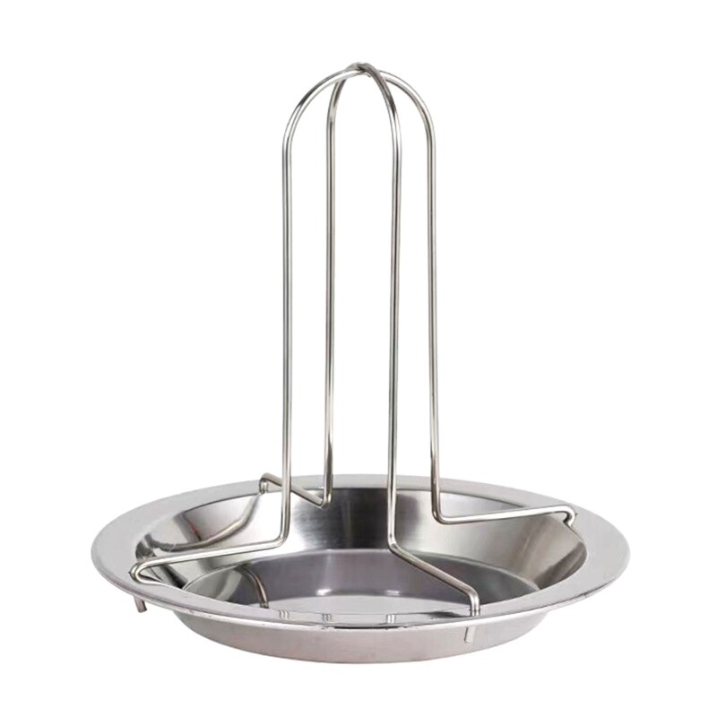 Vertical Roaster Chicken Holder, Vertical Roaster Chicken Holder Folding Roaster Chicken Holder with Drip Pan for Oven