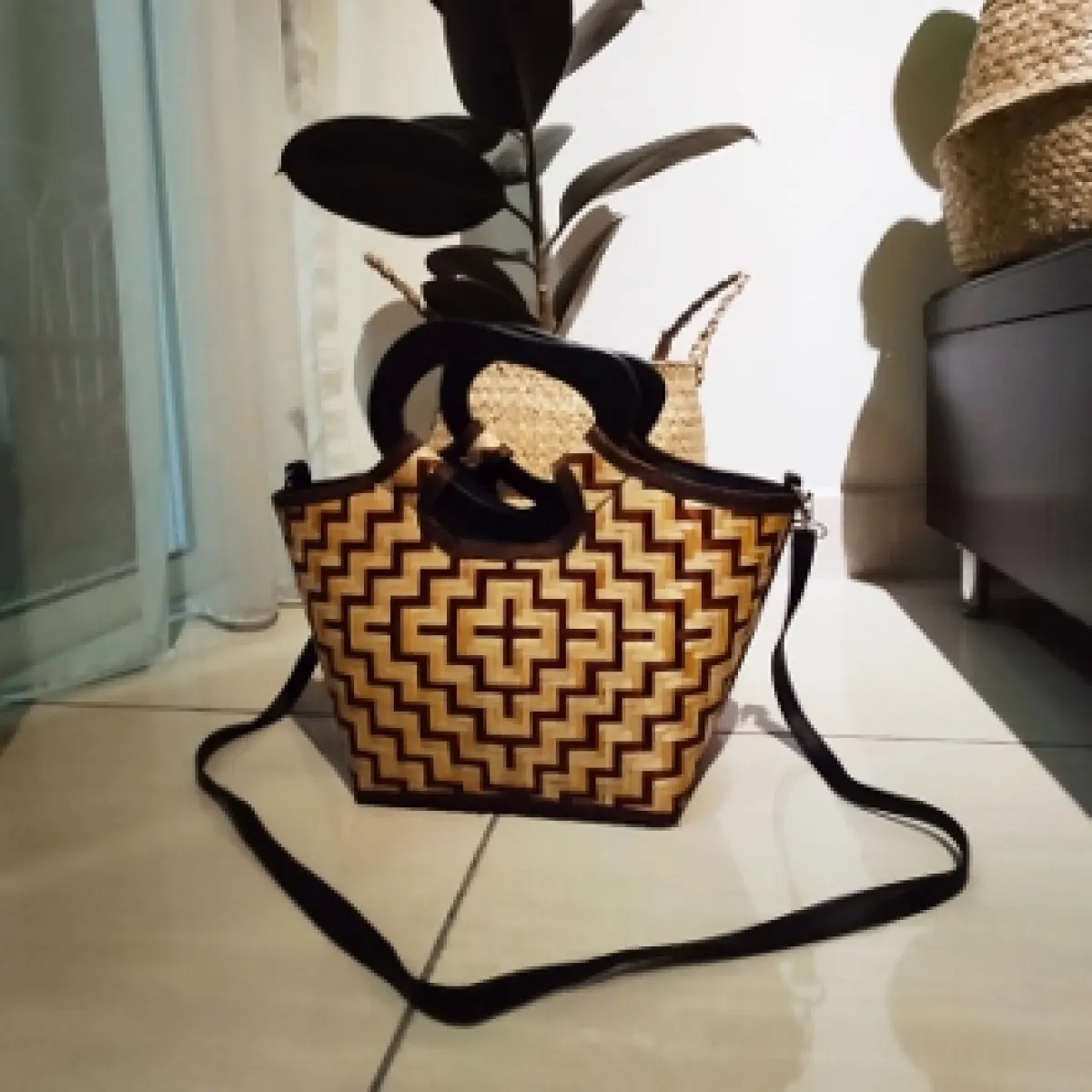 geometric sling bag