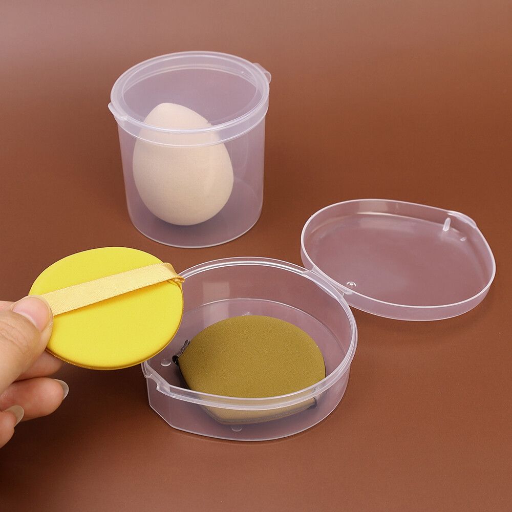 Hộp Đựng Trứng Trang Điểm Trong Suốt Hộp Mút Trang Điểm Bọt Biển Bằng Nhựa Hộp Bông Thoa Phấn Nền Di Động