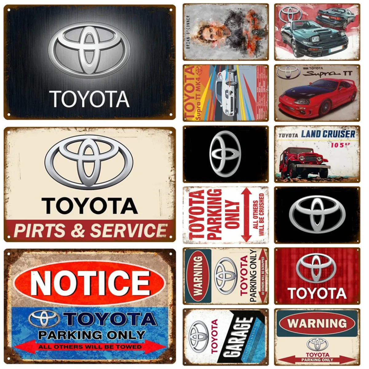 Toyota Car Plaque Metal Vintage Tin Sign Pin Up Shabby Chic Decor Metal Sign Vintage Bar Decoration Metal Poster Pub Metal Plate Lazada