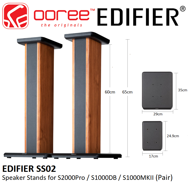 EDIFIER SS02 2 FEET HIGH BOOKSHELF SPEAKER STAND FOR S2000 PRO