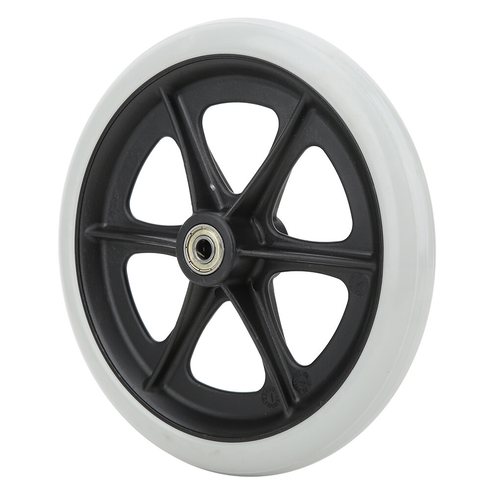 Wheelchair front wheels, 8 \"rubber single wheel front wheel handlebar 120 kg Maximum load front wheel wheelchair wheel 0.3 inch bearing inner diameter anti-slip wheel