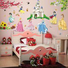 Khá Công Chúa Lâu Đài Công Chúa Cô Gái Tường Decal Sticker Trang Trí Nội Thất Vinyl Art Kids Room Mural DIY