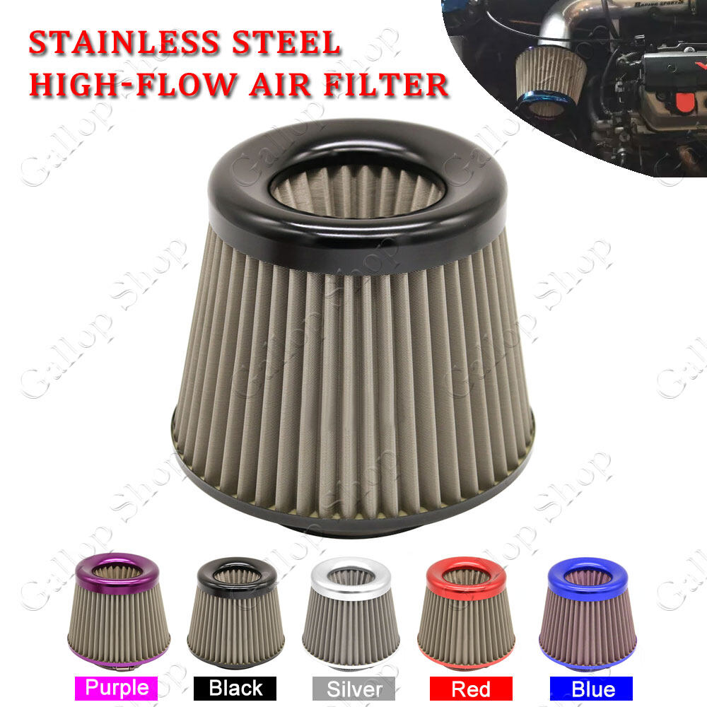 Brand New Universal JDM PURPLE 3 76mm Power Intake High Flow Cold Air Intake Filter Cleaner