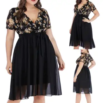 v neck chiffon dress