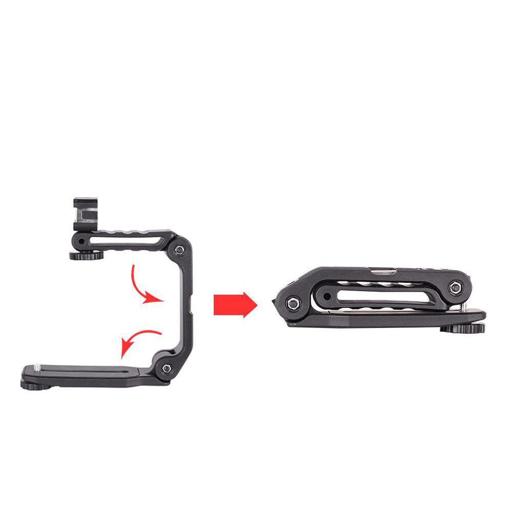Portable C-type Stabilizing Handle Bracket Handheld Grip Hot Shoes Holder Convenient U-shaped Mobile Phone Flash Light Folding Support
