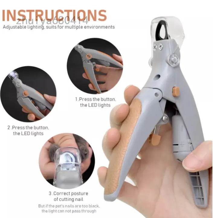 Illuminated Pet Nail Clippers Pet Claw Trimmer Pet Nail Cutter Features Led Light Lazada Ph