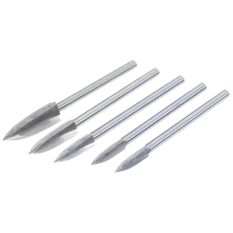Bộ 5 mũi khoan HSS khắc gỗ thân 3mm, dụng cụ gia công đồ gỗ