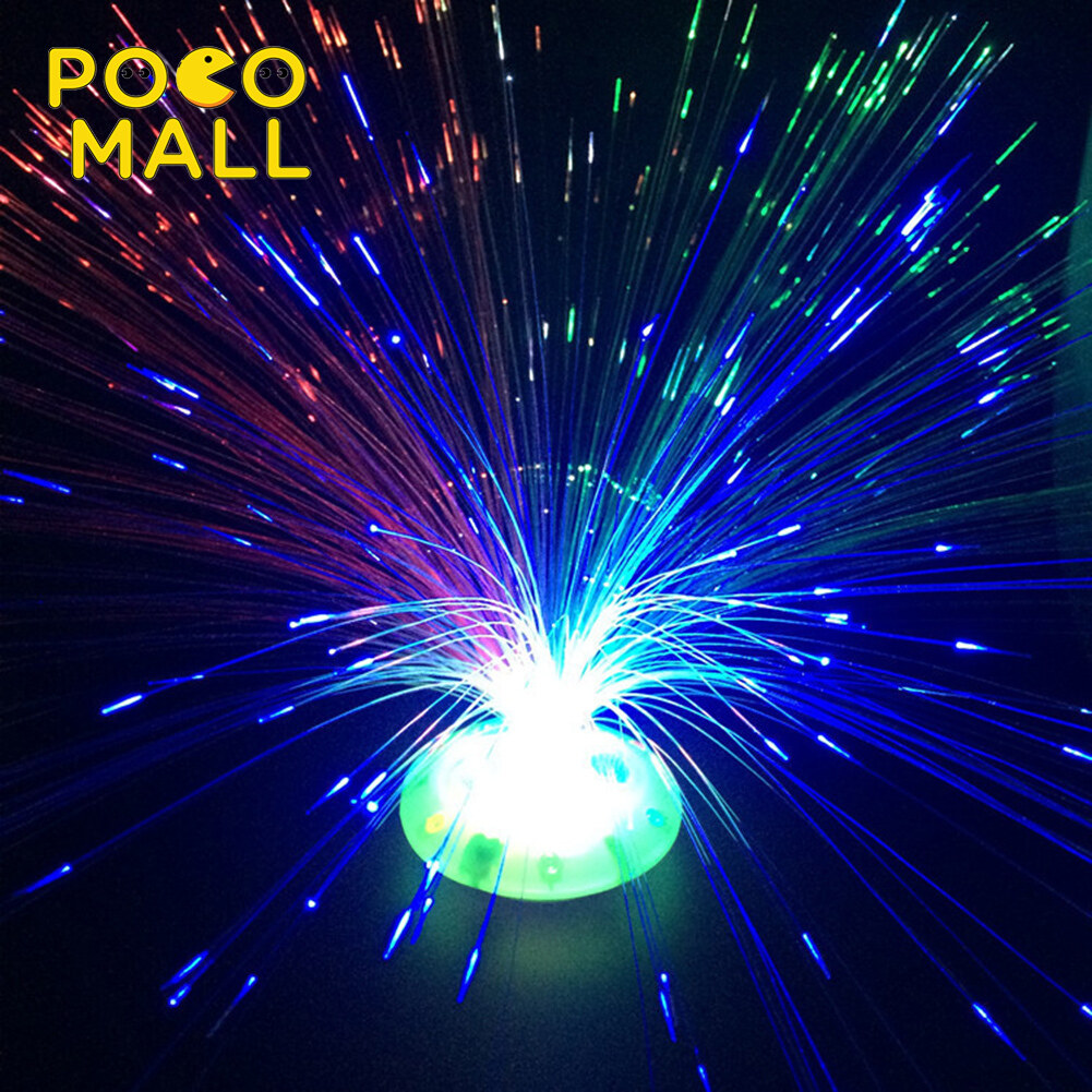 Multicolor Glowing Optic Fiber Flower LED Night Light Home Bar Cafe Decor Lamp