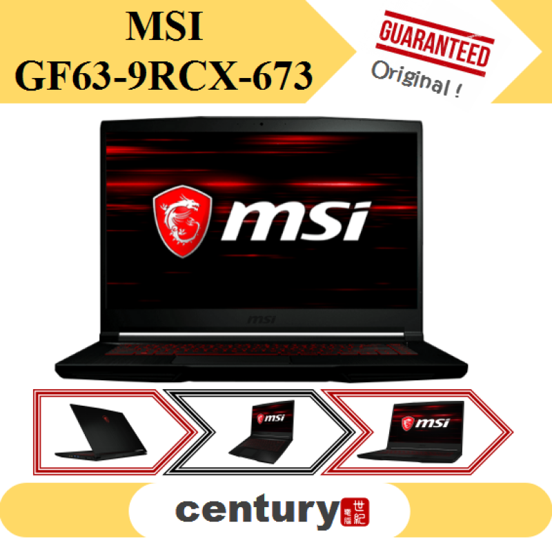 MSI GF63-9RCX-673 Gaming Laptop (i7-9750H/4GB/512GB SSD/GTX1050Ti 4GB/15.6 FHD IPS/WIN 10/2 YRS)+Backpack Malaysia