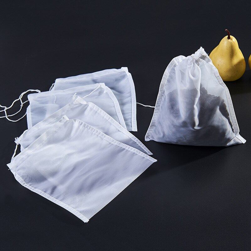 Reusable Nylon Filter Bags Kitchen Food Nut Milk Bag Mesh Strainer Bag