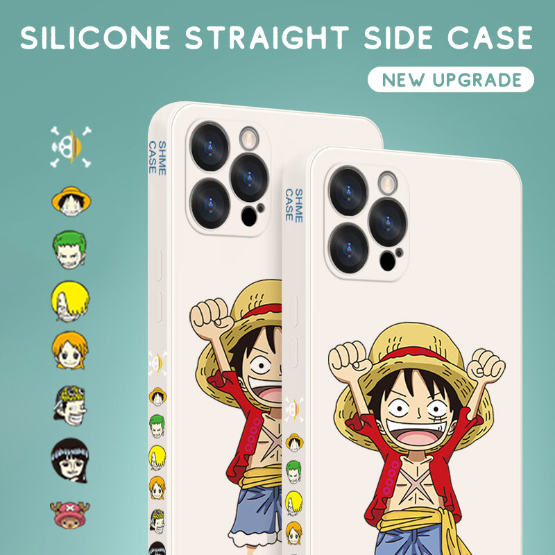 UCUC Ốp Lưng OPPO A57 2022 Oppo Reno8 4G Hp Infinix Zero 5G Infinix Zero5g Anime Monkey D. Luffy Ốp Điện Thoại Bên Hông Anime Ốp Silicon Lỏng CẠNH VUÔNG Ốp Bảo Vệ Chống Sốc Toàn Bộ Máy Ảnh