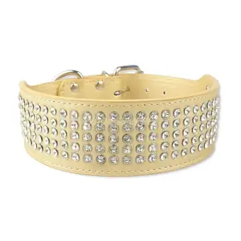 rhinestone leather dog collars