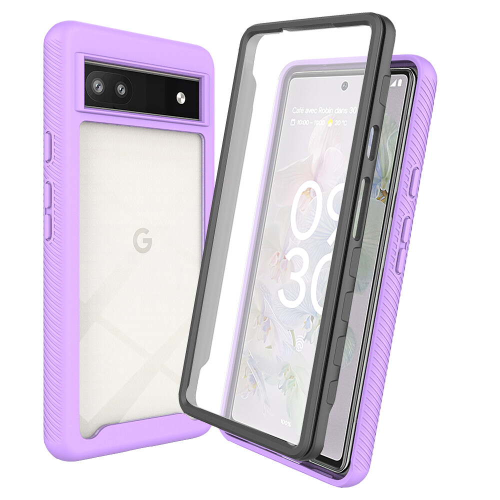 Silicone Case 360 Full Protection - Rugged Bumper Case for Google Pixel 8 Pro 6A Pixel 7 Pro 7A Case Cover Durable Shockproof Drop Protective TPU Cell Phone Cover Build-in Screen Protector Full Coverage Case