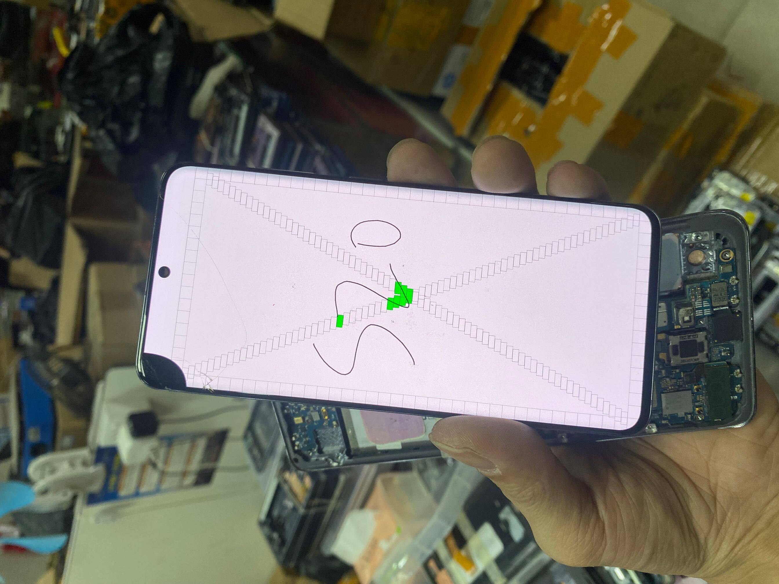 Bluesky crack broken original lcd with dot for samsung galaxy s20 g980 g980f sm-g981b sm-g981f lcd display touch screen digitizer no frame